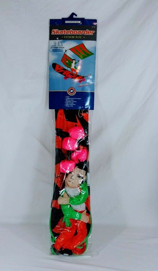 The Kite Factory Extreme Skateboarder HUGE Kite New in Package 3 Foot 3D
