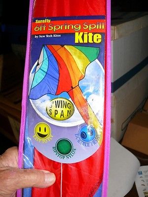 New Tech Spring Spill Rainbow Delta Surefly Kite 6'/72