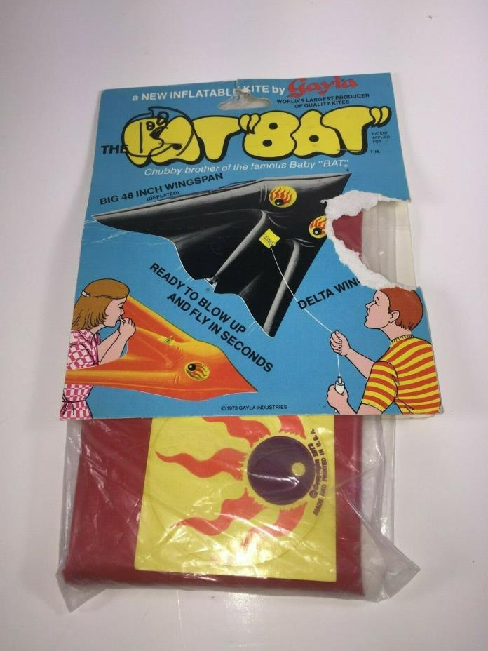 Vintage 1973 Gayla FAT BAT kite INFLATABLE TOY UNUSED IN PACKAGE RED