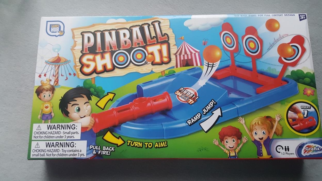Games Hub Pinball Shoot Tabletop 2 Player Family Fun Target Shooting Grafix