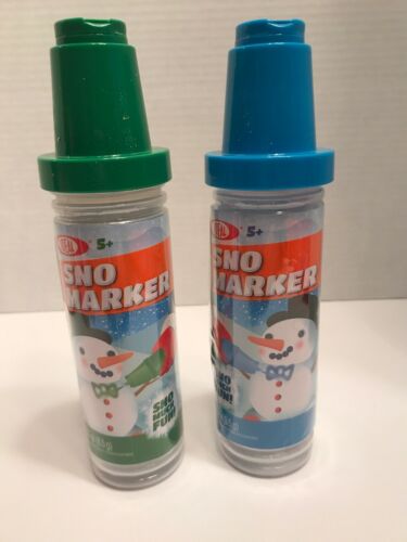 (2) Snow Color Marker/Paint Set, BLUE, GREEN Kids Gift Snowman Sno-marker
