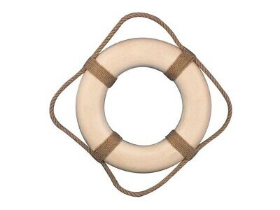 (38cm , classic, Brown) - Hampton Nautical Rustic Decorative White Life Ring