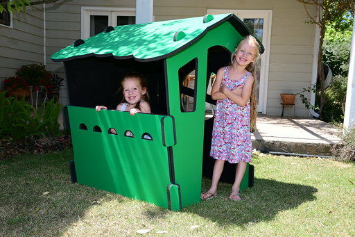 Childrens Playhouse - Outdoor or Indoor- Color: Green - Weatherproof -