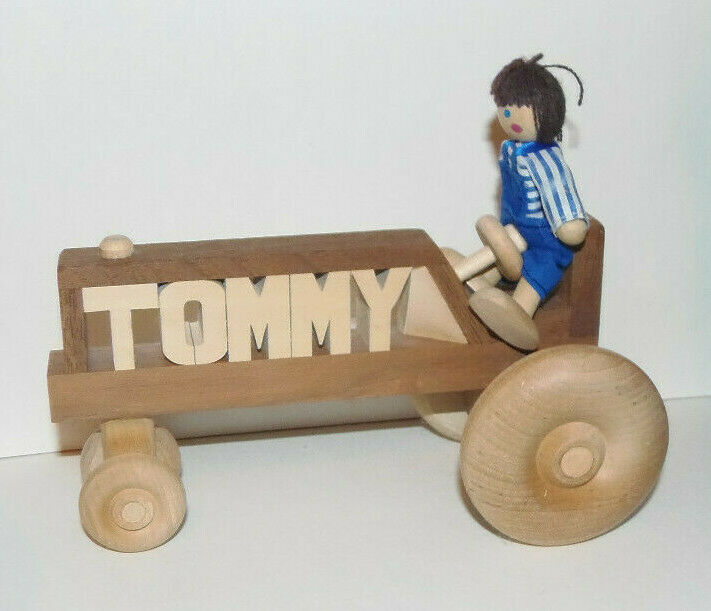 Wooden Tractor Personalized with TOMMY
