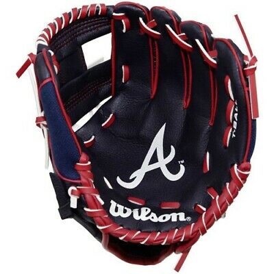 (Atlanta Braves) - Wilson A200 Youth MLB 25cm Tee Ball Glove in Team Logo