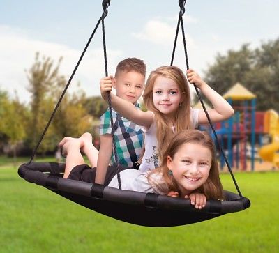 (100cm , Black Mat Seat) - Sorbus Spinner Swing – Kids Indoor/Outdoor Round