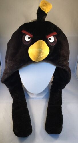 Angry Birds black Bird Plush Hat New With Tags Super Cute Size L