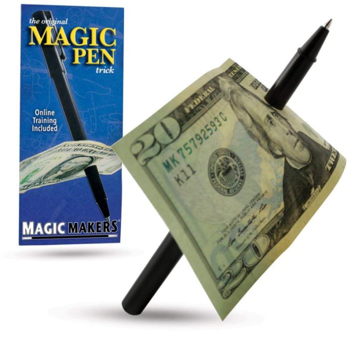 Magic Makers Pen Trick, Original, Easy Thru Dollar Bill Penetrating