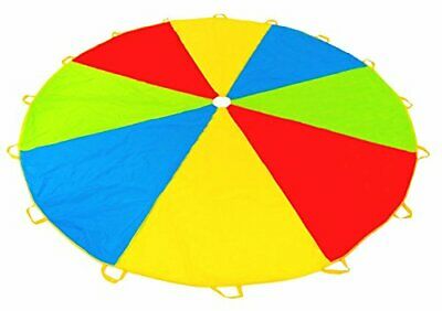 12 Foot Play Parachute with 16 Handles - New & Improved Design - Multicolored Pa