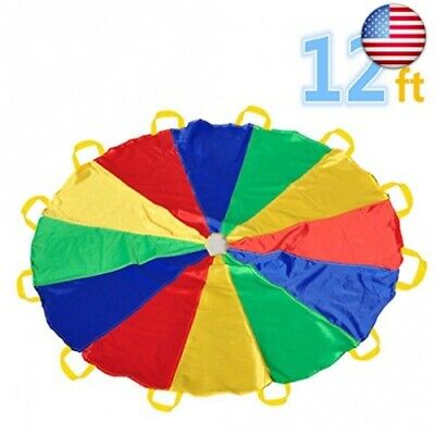 Sonyabecca Parachute 12 Foot for Kids with 12 Handles Play Parachute for 8 12 Ki