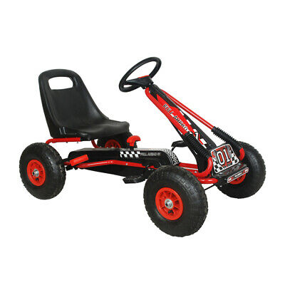 NextGen Pedal Go Cart for Children with Adjustable Seat and Pneumatic Tires, Red