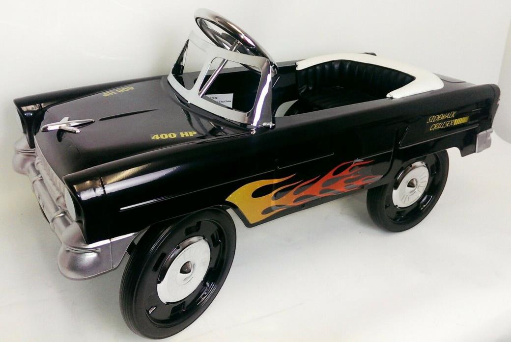 55 Classic Pedal Car in Black w/Flames