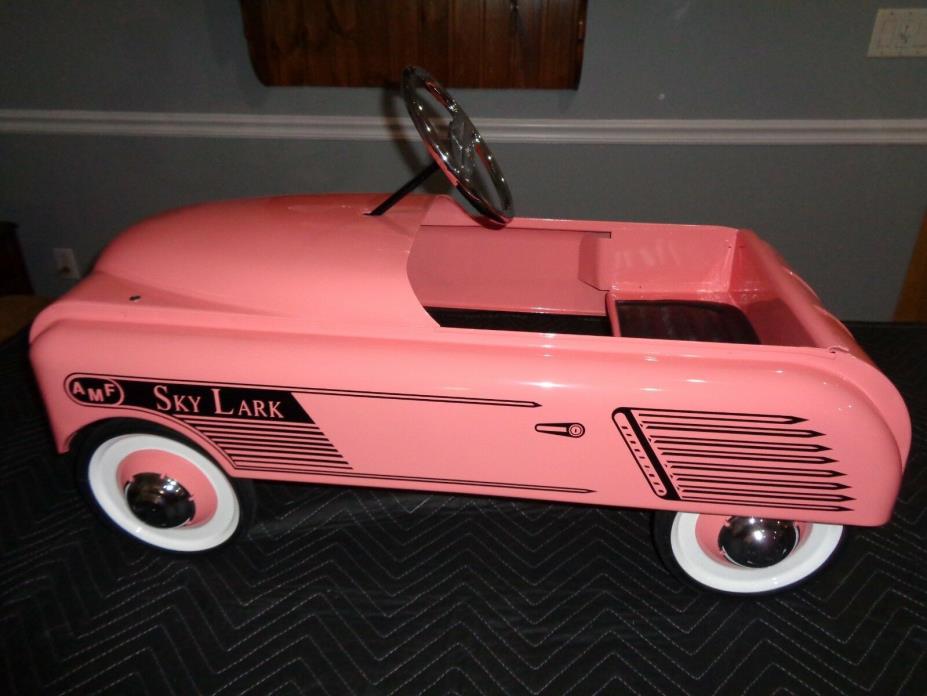 Beautifully Restored Coral Colored 1953 AMF Skylark Pedal Car in Great Condition
