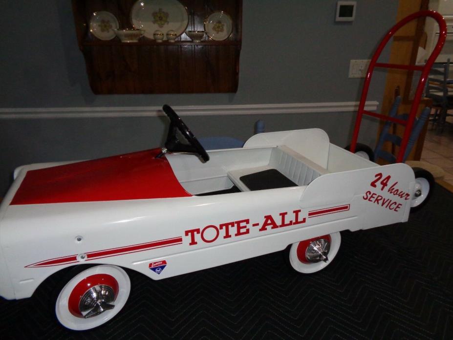 Nicely Restored Late 1950s/Early 1960s AMF Tote-all Pedal Car w/2 Wheeled Dolly