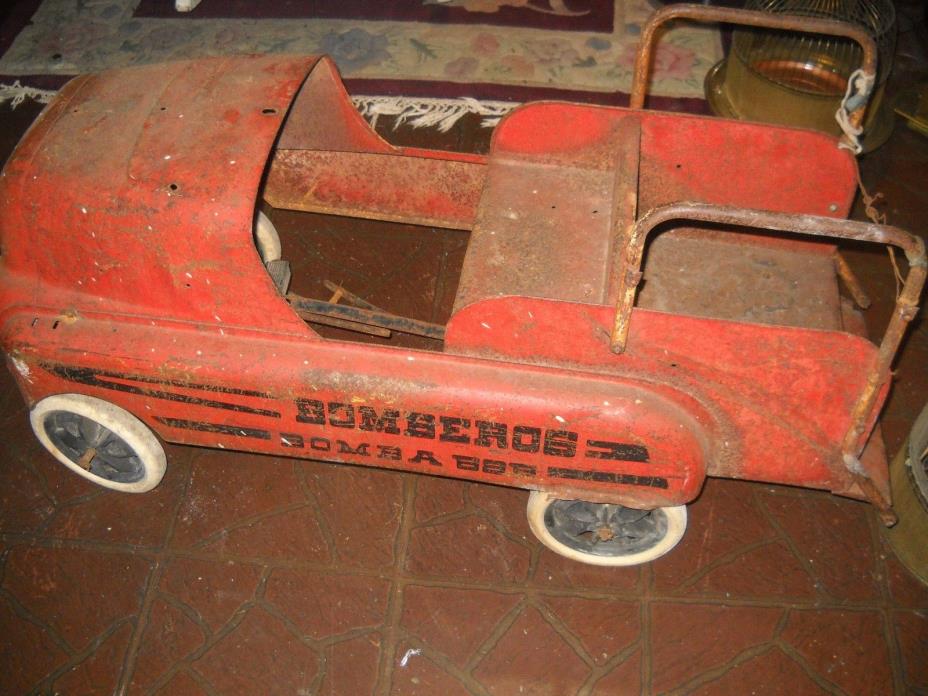 vintage antique pedal car fire truck rare really rare mexican fire truck orginal