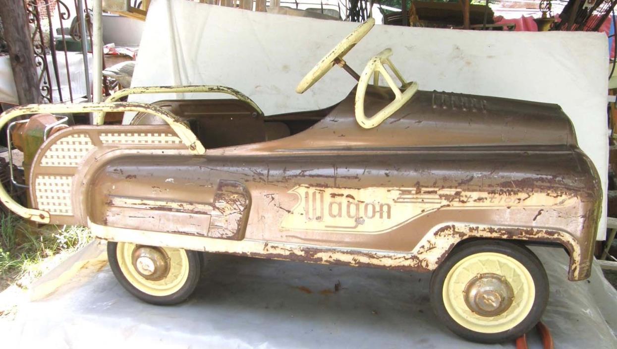 VINTAGE 1950'S AMF STATION WAGON PEDAL CAR ALL ORIGINAL COMPLEAT AND UNRESTORED