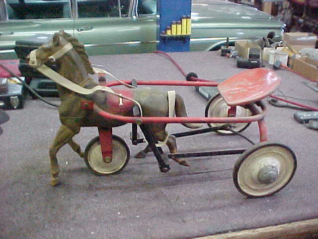 HAMILTON Antique Vintage Rubber RACE HORSE RIDE Pedal PEDDLE Car Toy Tricycle