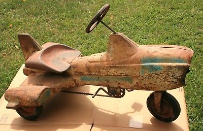 Antique Pedal Car / Flying Tiger Fighter Plane - RARE FIND - nose cone missing