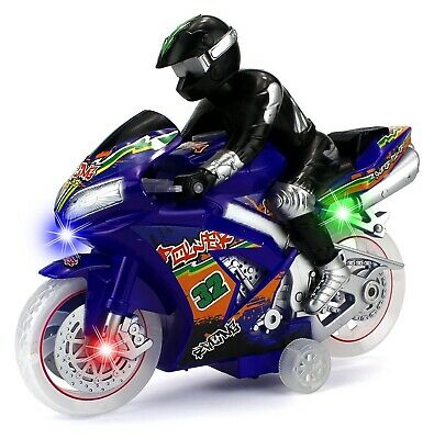 Super Racing Moto Children Kid's Toy Friction Motorcycle Vehicle w/ Lights,