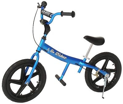(Blue) - Go Glider Kids Balance Bike Lightweight Alloy with Patented Slow