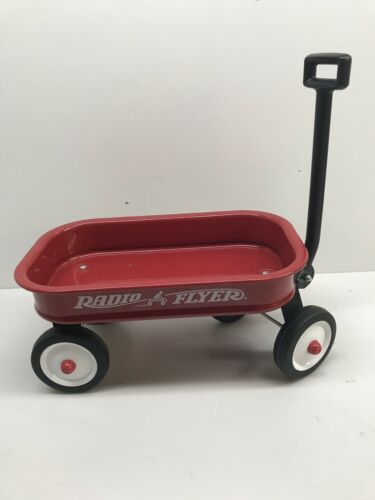 RADIO FLYER Red Metal 12.5” X 7.5” Play Toy Doll Bear Wagon EUC