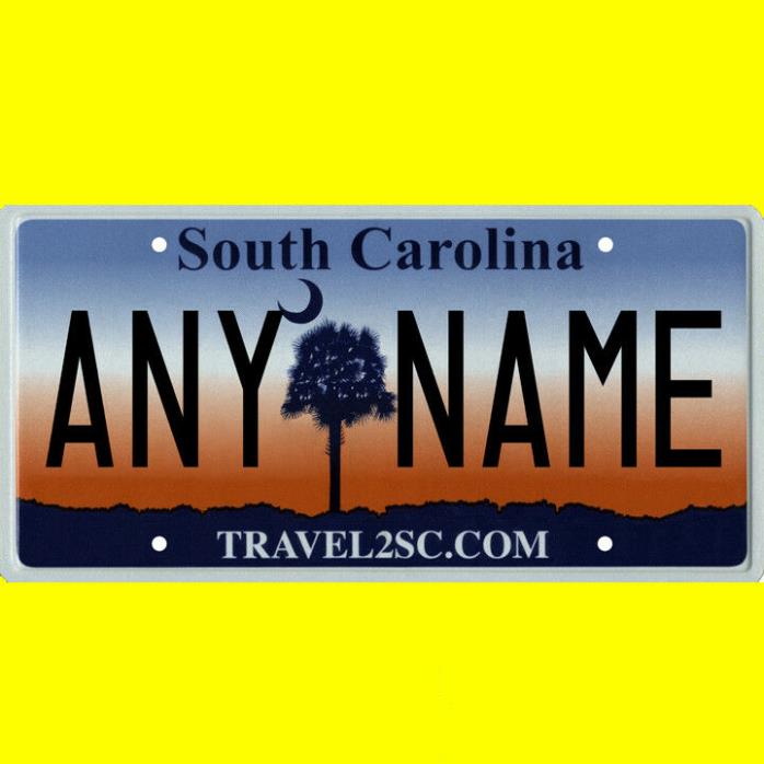 Ride-on battery powered vehicle license plate - custom South Carolina design