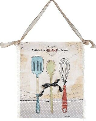 Transpac Canvas The Kitchen is The Heart of The Home Wall Art, Small. Brand New