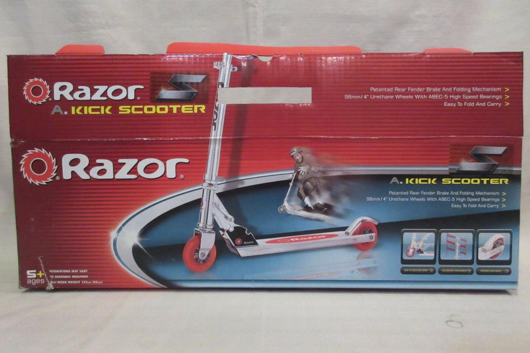 STEEL RED Razor Model A Kick Scooter -For 5+ Boys/Girls -NEW IN BOX -SEE PICS!