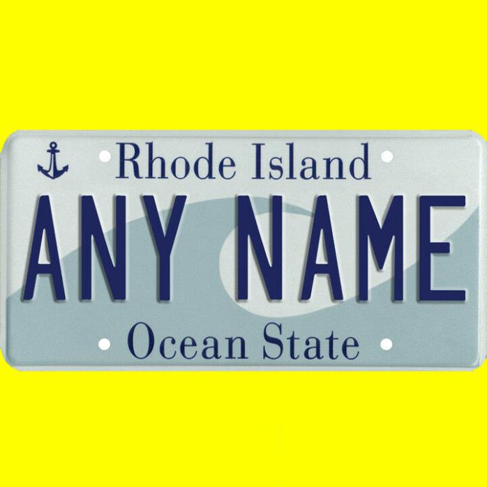 Ride-on battery powered vehicle license plate - custom Rhode Island design