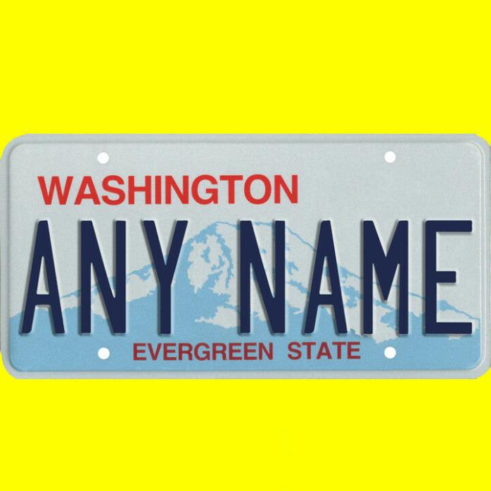 Ride-on battery powered vehicle license plate - custom Washington design