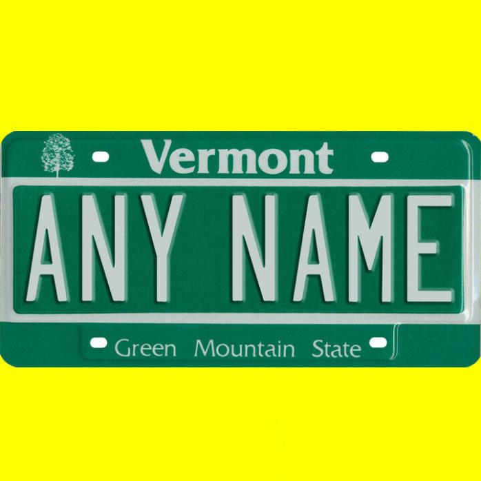 Ride-on battery powered vehicle license plate - custom Vermont design