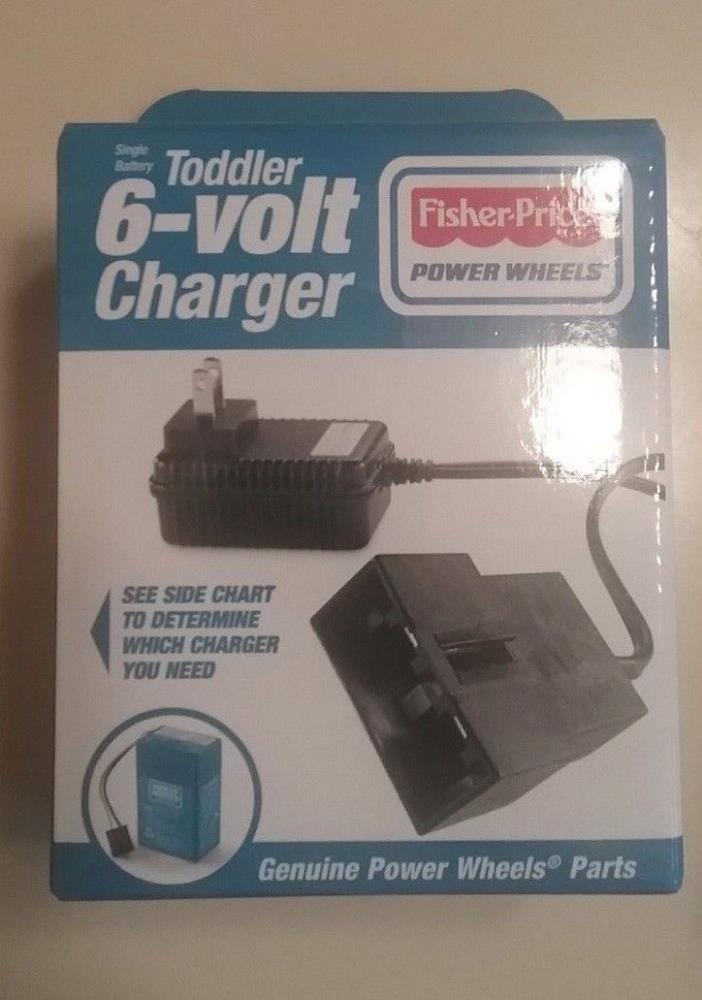 Fisher Price Power Wheels Toddler 6-volt Replacement Battery Blue & Charger NIB