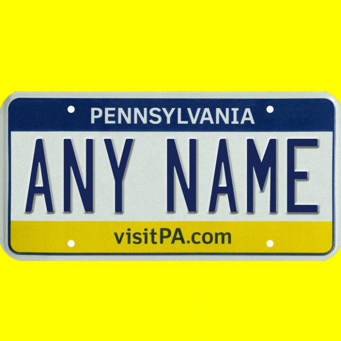 Ride-on battery powered vehicle license plate - custom Pennsylvania design