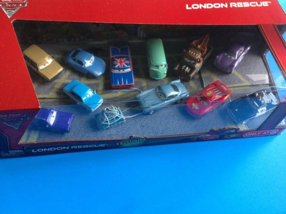 Disney Cars 2 London Rescue with Captured Professor Z - 12 Car Gift Pack