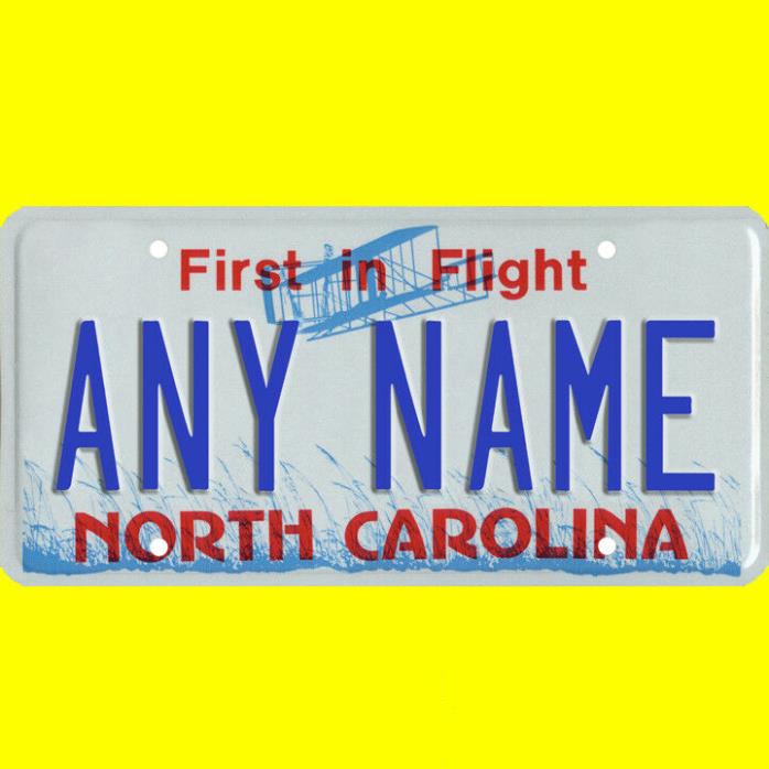 Ride-on battery powered vehicle license plate - custom North Carolina design