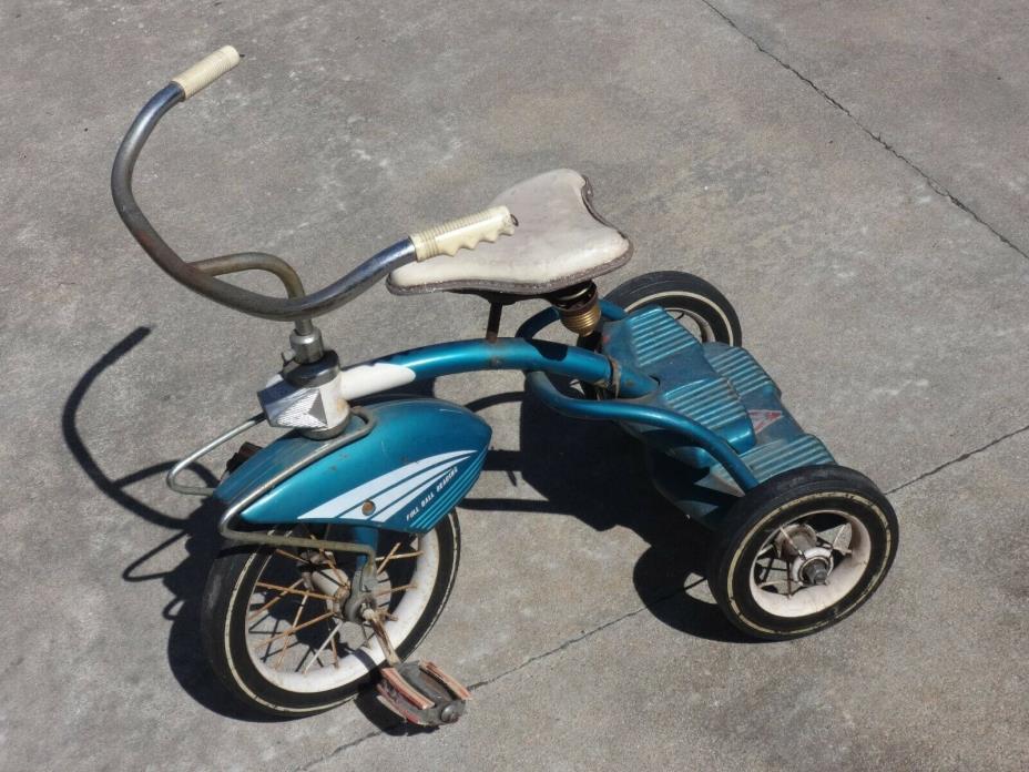 Vintage Murray Tricycle  1950s 1960s  Teal White Chrome