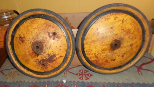 2 Vintage Pedal Tractor Rear Wheels Hard Rubber 12 