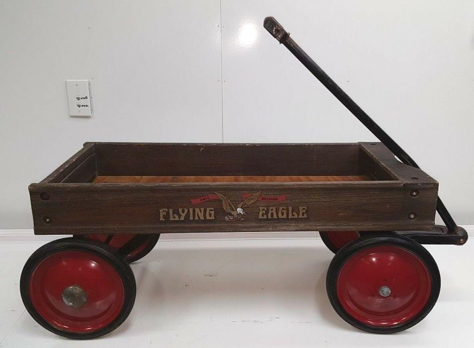 Vintage & Rare Radio Flyer Eagle Flyer Oak & Steel Coastal Wagon