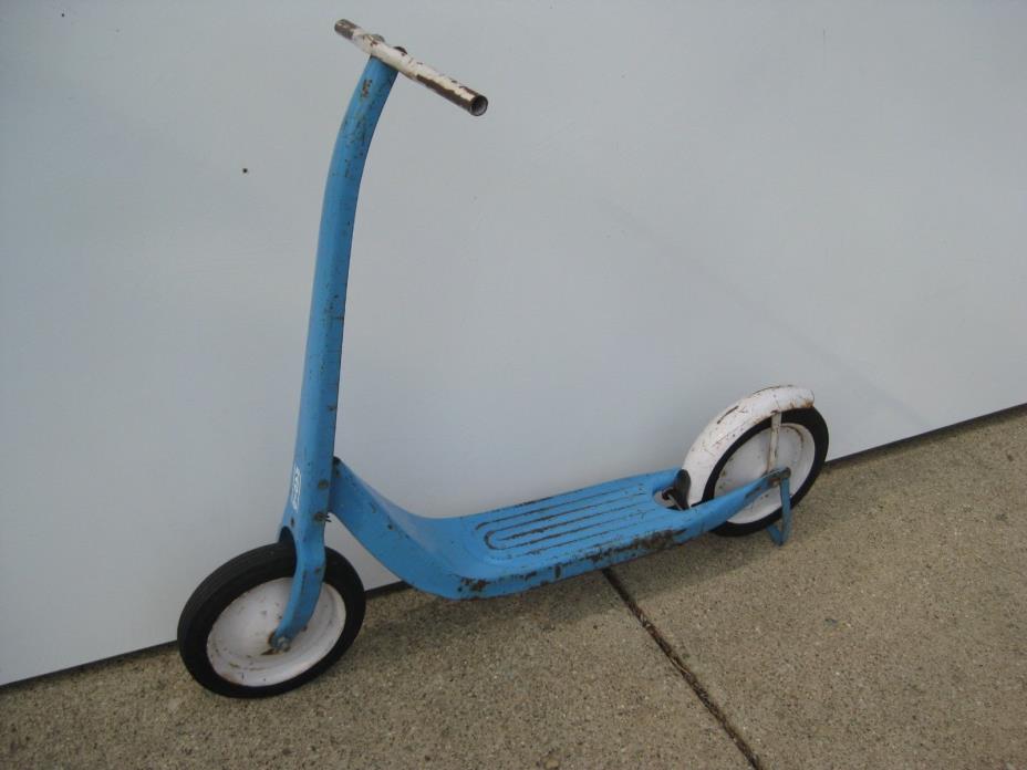 Vintage Light Blue White Radio Scooter 9 1/4 inch Wheels