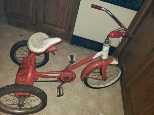 ANTIQUE MURRA Trike Bicycle 3 Wheel Rare kids large authentic original spokes Og