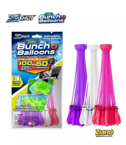 Bunch O Balloons PURPLE/WHITE/PINK 100 Water Balloons in 60 Seconds Zuru NEW*