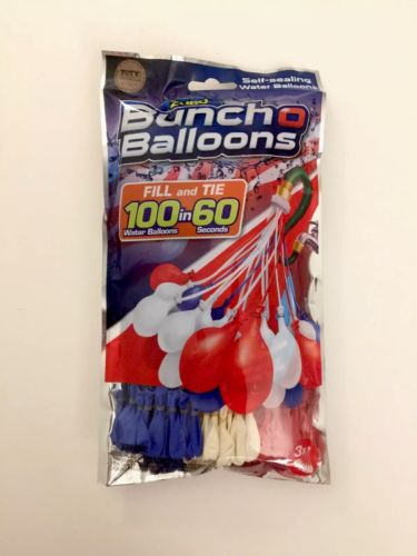 New Bunch O Balloons Red White and Blue 3 Bunches 100 Water Balloons