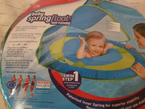Baby Pool Floatation Device Water Training Spring Float Canopy 9-24 Mos Swim 1
