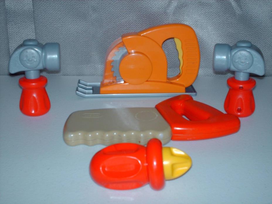 LOT OF 5 KIDS PRETEND PLAY TOOLS - THEY MAKE SOUNDS - HAMMER, SAWS & screwdriver