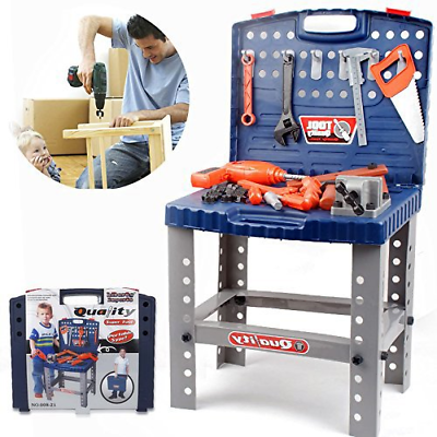 Kids Tool Workbench Set Toy Workshop Children Construction Pretend Play Work Kid