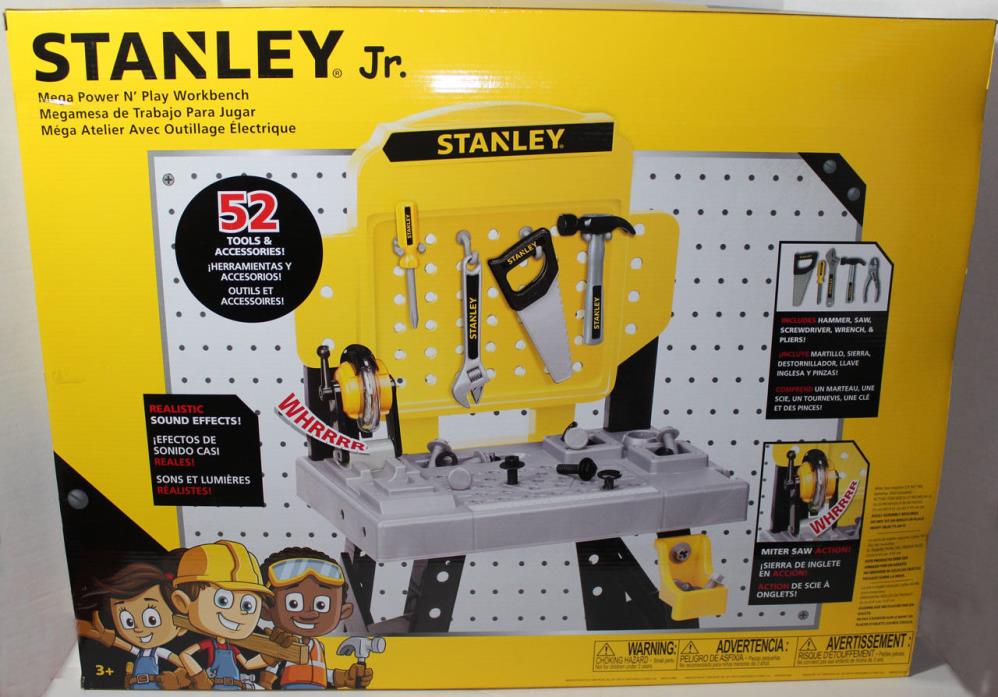 Stanley Jr MEGA POWER N PLAY WORKBENCH 52 Tools Accessories MITER SAW BRAND NEW