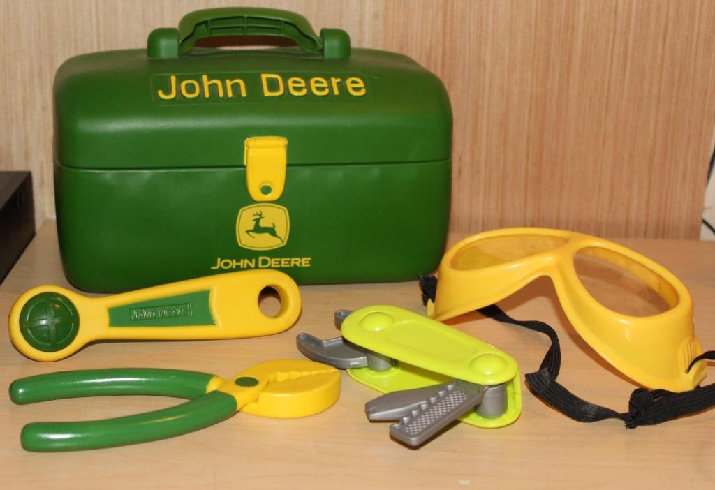 Children's John Deere Soft Tool Box + 3 Piece Tools + Goggles