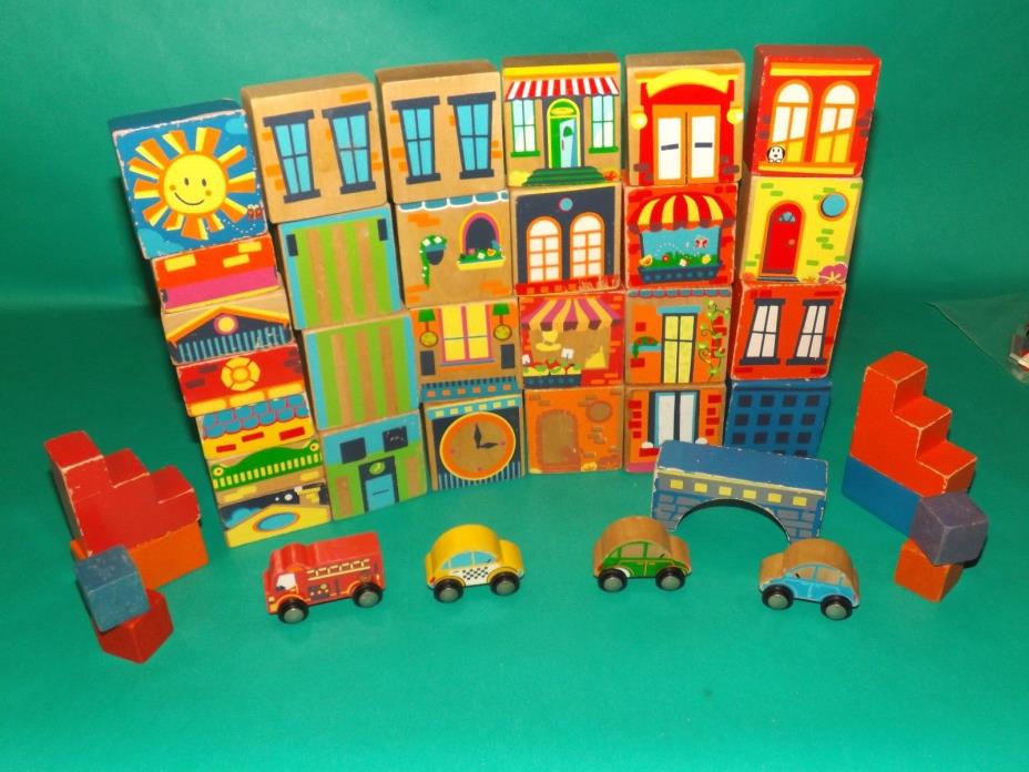 Painted wooden blocks