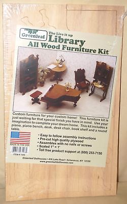 Geenleaf Dollhouse Furniture - Wood / Wooden Library Kit NEW
