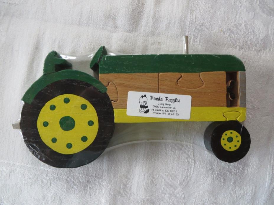 NEW Wooden Toddler Jigsaw Puzzle Farm Tractor Panda Puzzles